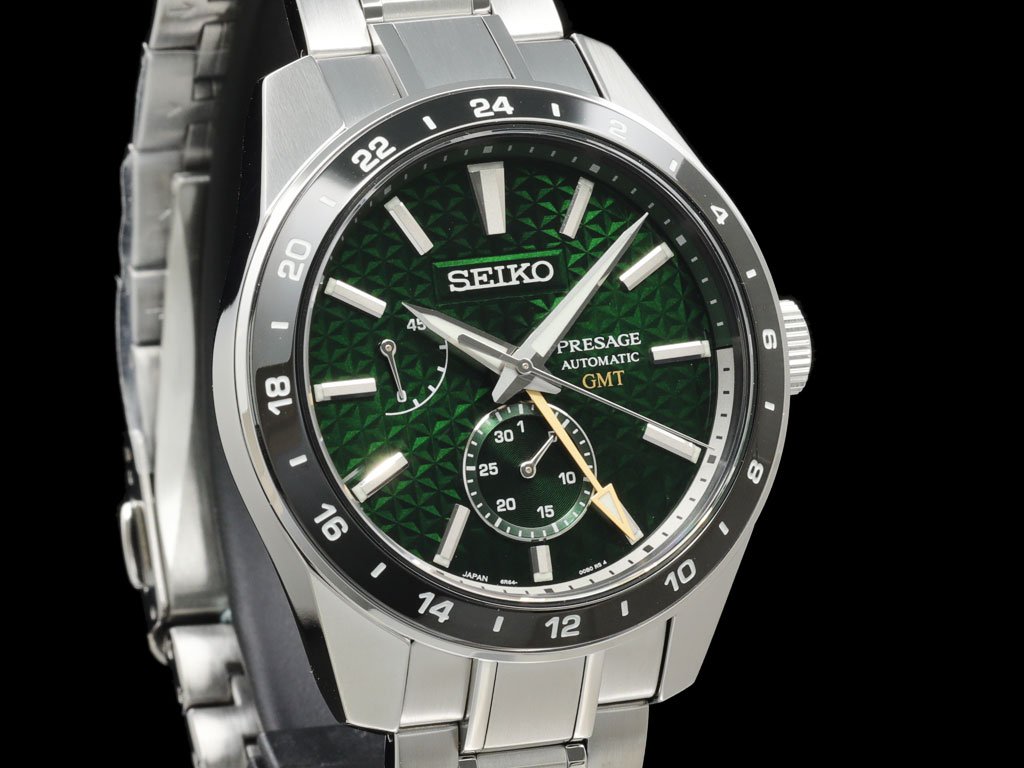 Seiko Automatic Presage Sharp Edged Series Gmt Sarf003 Made In Japan Automatic